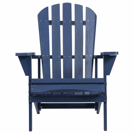 Moootto Adirondack Chair Solid Wood Accent Patio Chair for Backyard, Garden, Lawn and Beach TBZOSW2006NVSW